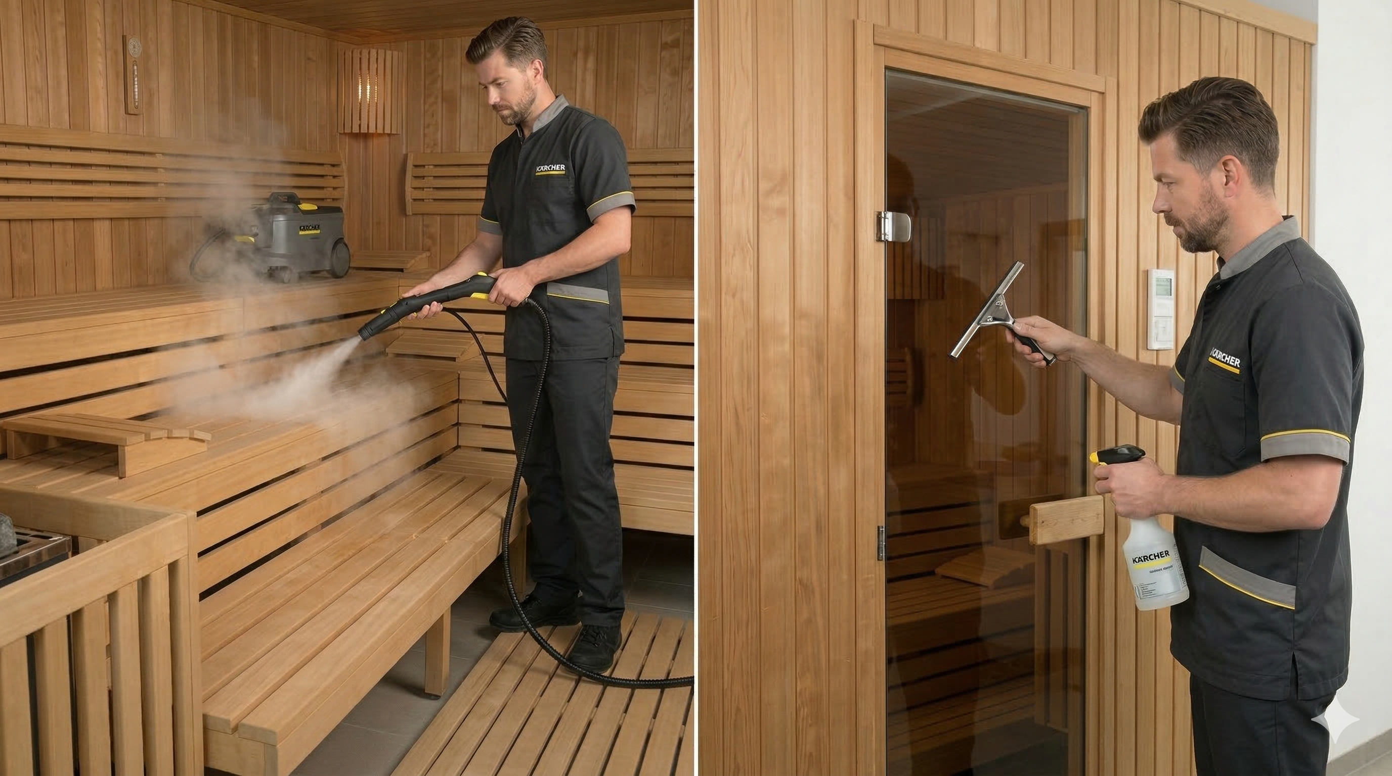 Wellness sauna & empty pool cleaning